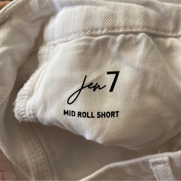 Jen7 High Rise MidRoll White Jean Shorts 4 NWT - Picture 3 of 14